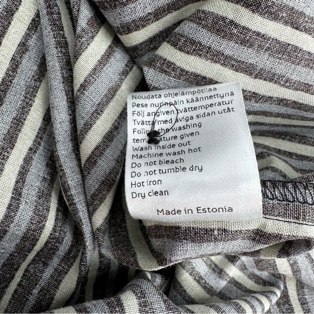 Marimekko Black and Cream Striped Button Down Shirt - Picture 8 of 16